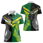 Custom Rugby Cook Islands and Australia Women Polo Shirt Tatau Tribal with Aboriginal Chevron Sport Style