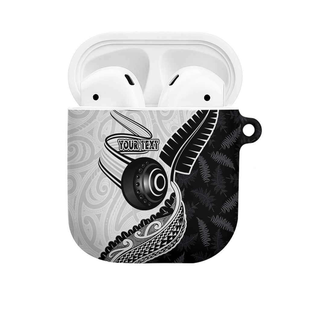 Personalised Aotearoa Lawn Bowls AirPods Case Maori and Silver Fern Half Style - Aussie Hoodie