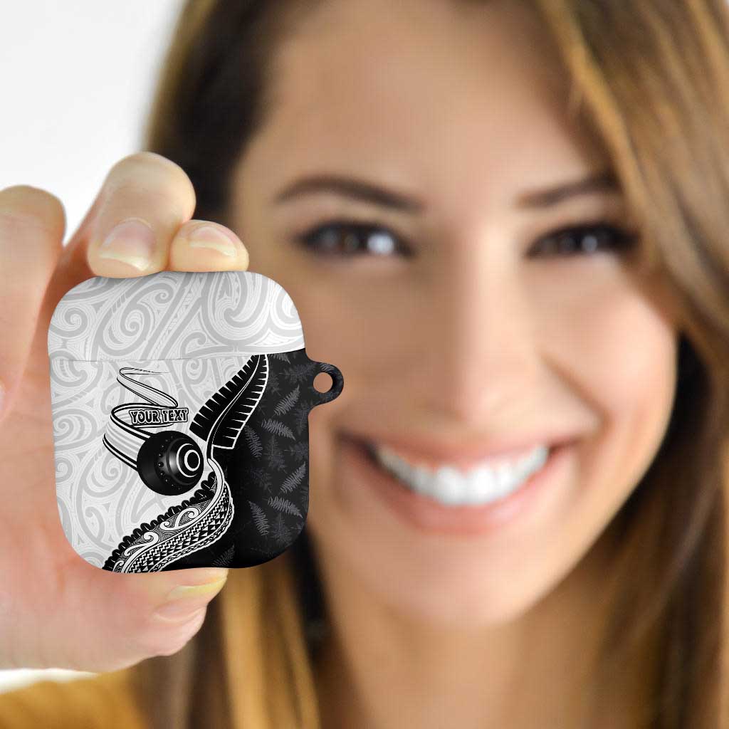 Personalised Aotearoa Lawn Bowls AirPods Case Maori and Silver Fern Half Style - Aussie Hoodie