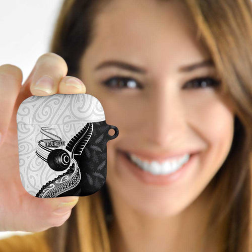 Personalised Aotearoa Lawn Bowls AirPods Case Maori and Silver Fern Half Style - Aussie Hoodie