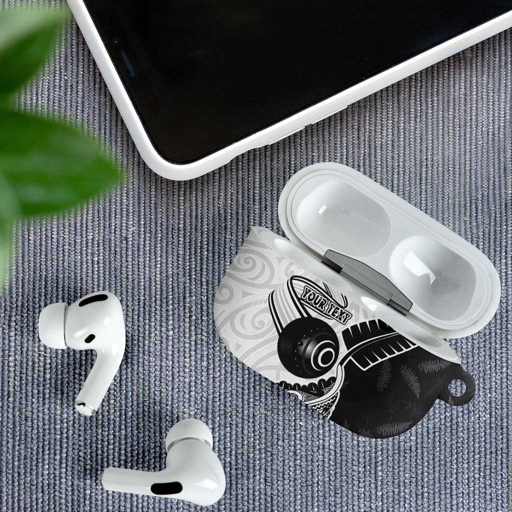 Personalised Aotearoa Lawn Bowls AirPods Case Maori and Silver Fern Half Style - Aussie Hoodie