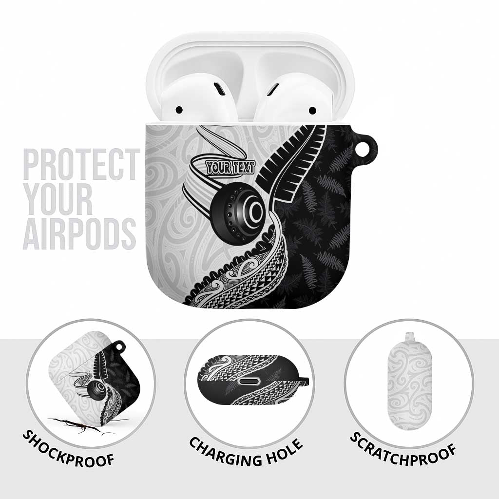 Personalised Aotearoa Lawn Bowls AirPods Case Maori and Silver Fern Half Style - Aussie Hoodie