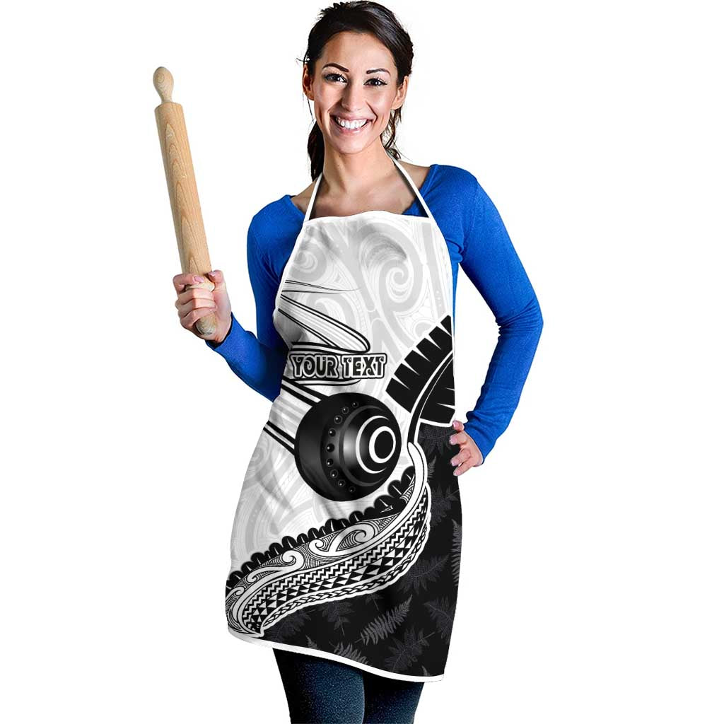 Personalised Aotearoa Lawn Bowls Apron Maori and Silver Fern Half Style - Aussie Hoodie