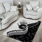 Personalised Aotearoa Lawn Bowls Area Rug Maori and Silver Fern Half Style - Aussie Hoodie