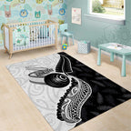 Personalised Aotearoa Lawn Bowls Area Rug Maori and Silver Fern Half Style - Aussie Hoodie