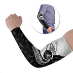 Personalised Aotearoa Lawn Bowls Arm Sleeves Maori and Silver Fern Half Style - Aussie Hoodie