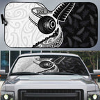 Personalised Aotearoa Lawn Bowls Auto Sun Shade Maori and Silver Fern Half Style - Aussie Hoodie
