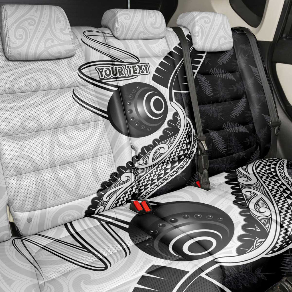 Personalised Aotearoa Lawn Bowls Back Car Seat Cover Maori and Silver Fern Half Style - Aussie Hoodie