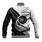 Personalised Aotearoa Lawn Bowls Baseball Jacket Maori and Silver Fern Half Style - Aussie Hoodie
