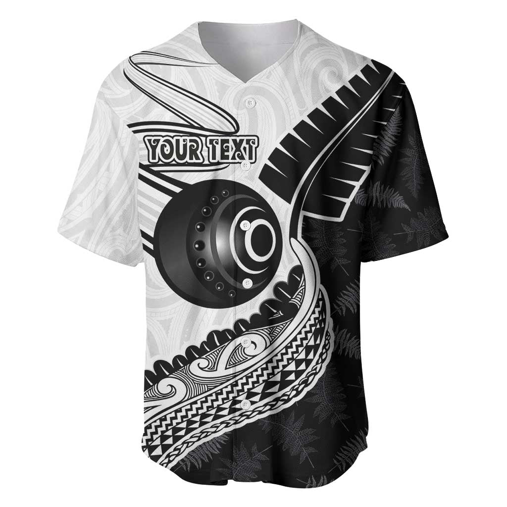 Personalised Aotearoa Lawn Bowls Baseball Jersey Maori and Silver Fern Half Style - Aussie Hoodie