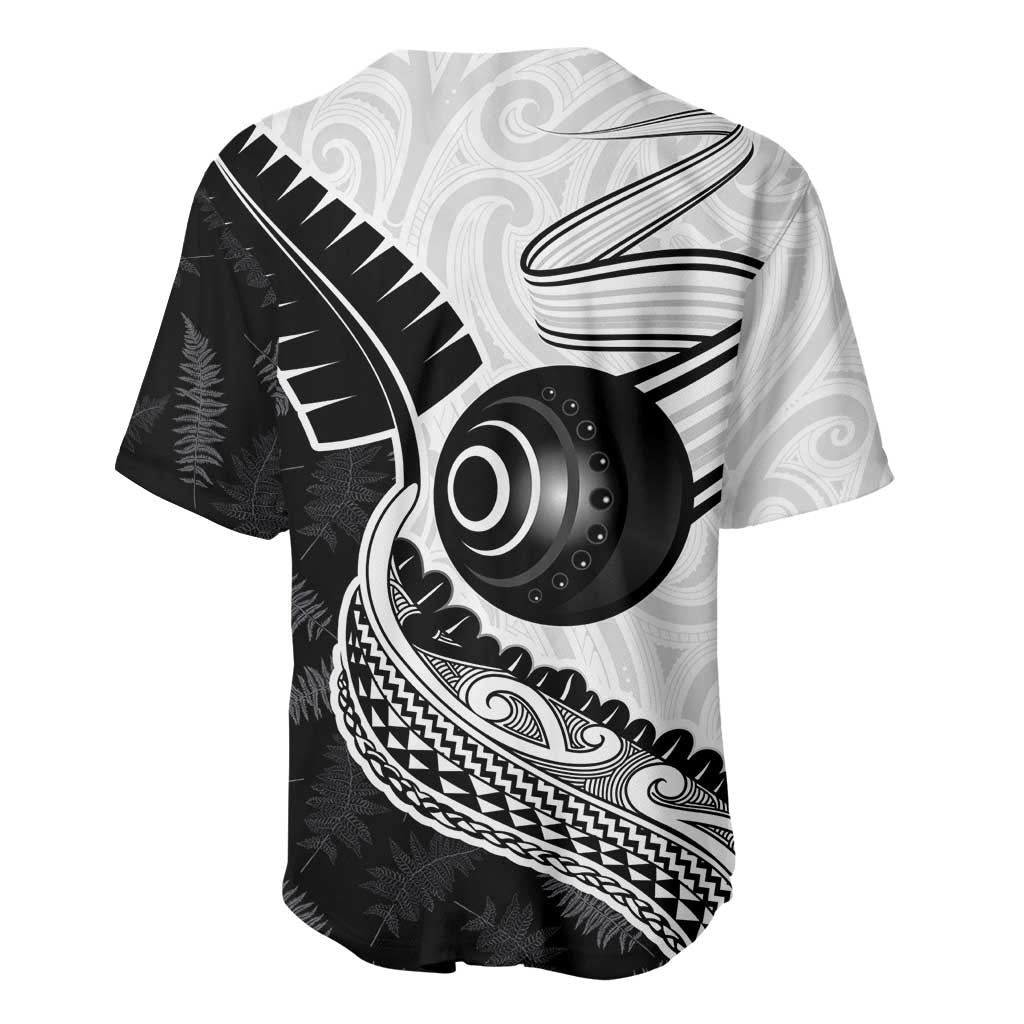 Personalised Aotearoa Lawn Bowls Baseball Jersey Maori and Silver Fern Half Style - Aussie Hoodie