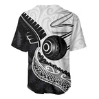 Personalised Aotearoa Lawn Bowls Baseball Jersey Maori and Silver Fern Half Style - Aussie Hoodie