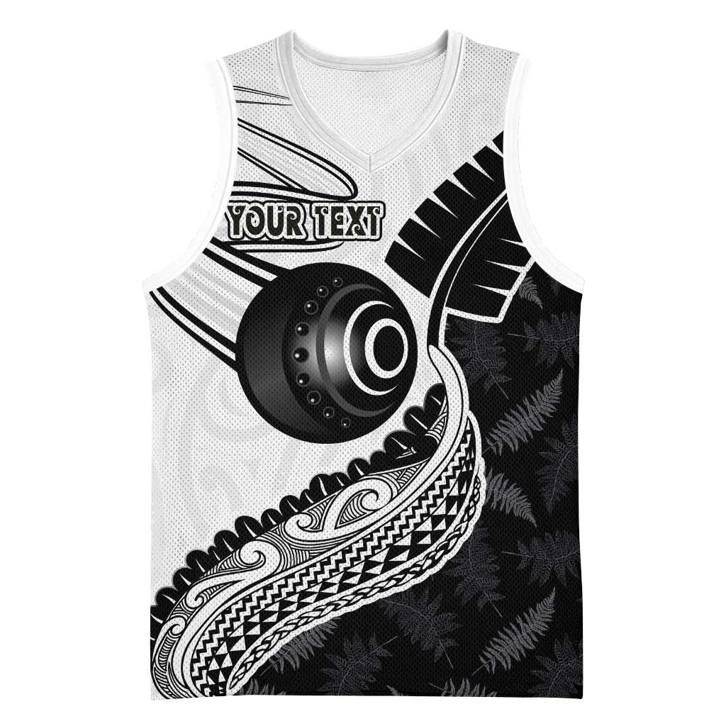 Personalised Aotearoa Lawn Bowls Basketball Jersey Maori and Silver Fern Half Style - Aussie Hoodie