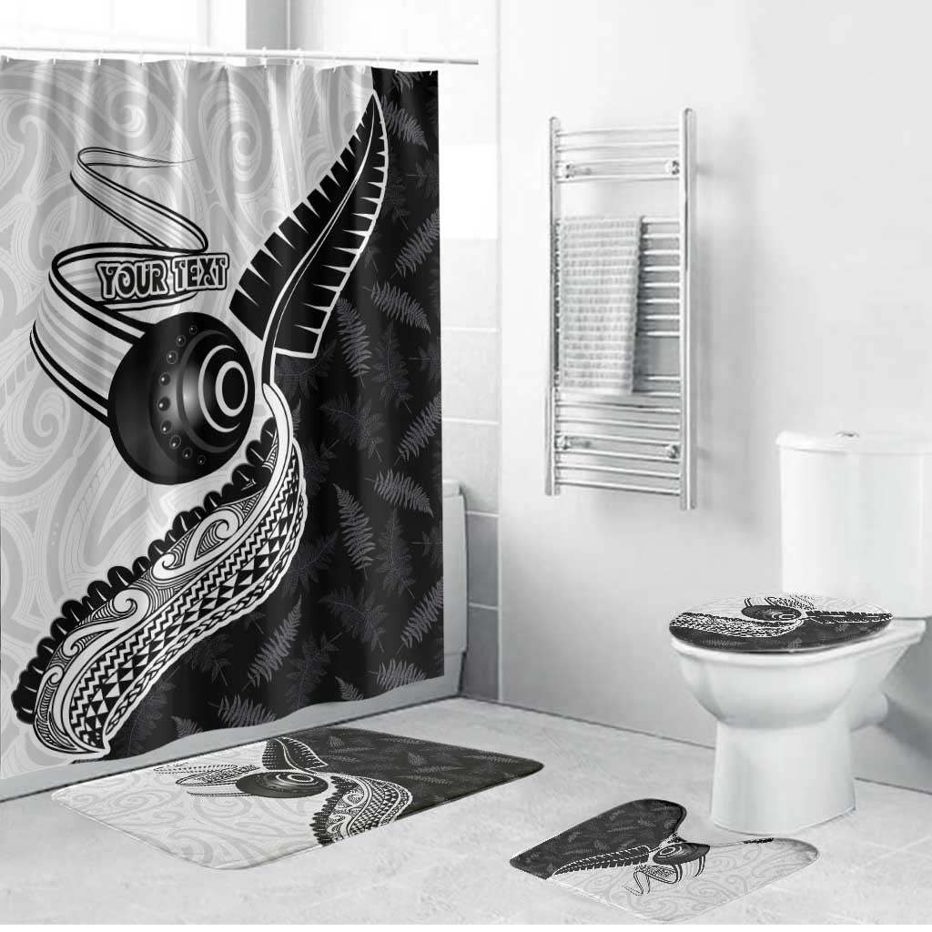 Personalised Aotearoa Lawn Bowls Bathroom Set Maori and Silver Fern Half Style - Aussie Hoodie