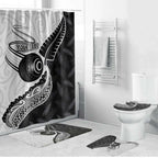 Personalised Aotearoa Lawn Bowls Bathroom Set Maori and Silver Fern Half Style - Aussie Hoodie