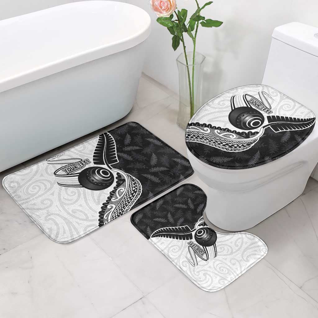 Personalised Aotearoa Lawn Bowls Bathroom Set Maori and Silver Fern Half Style - Aussie Hoodie