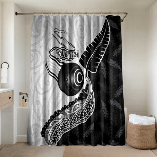 Personalised Aotearoa Lawn Bowls Bathroom Set Maori and Silver Fern Half Style - Aussie Hoodie