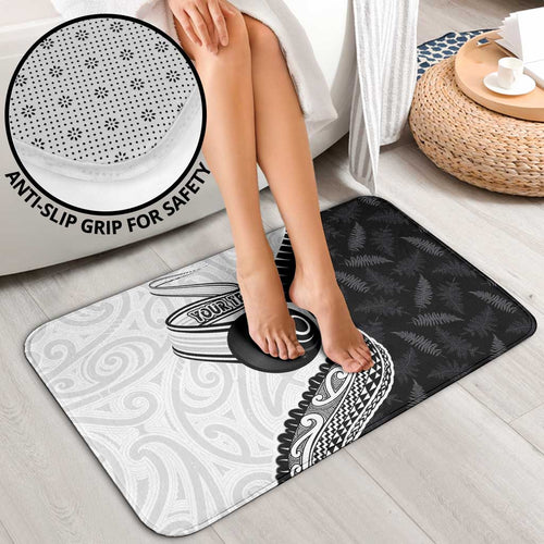 Personalised Aotearoa Lawn Bowls Bathroom Set Maori and Silver Fern Half Style - Aussie Hoodie