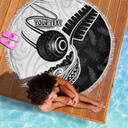 Personalised Aotearoa Lawn Bowls Beach Blanket Maori and Silver Fern Half Style - Aussie Hoodie