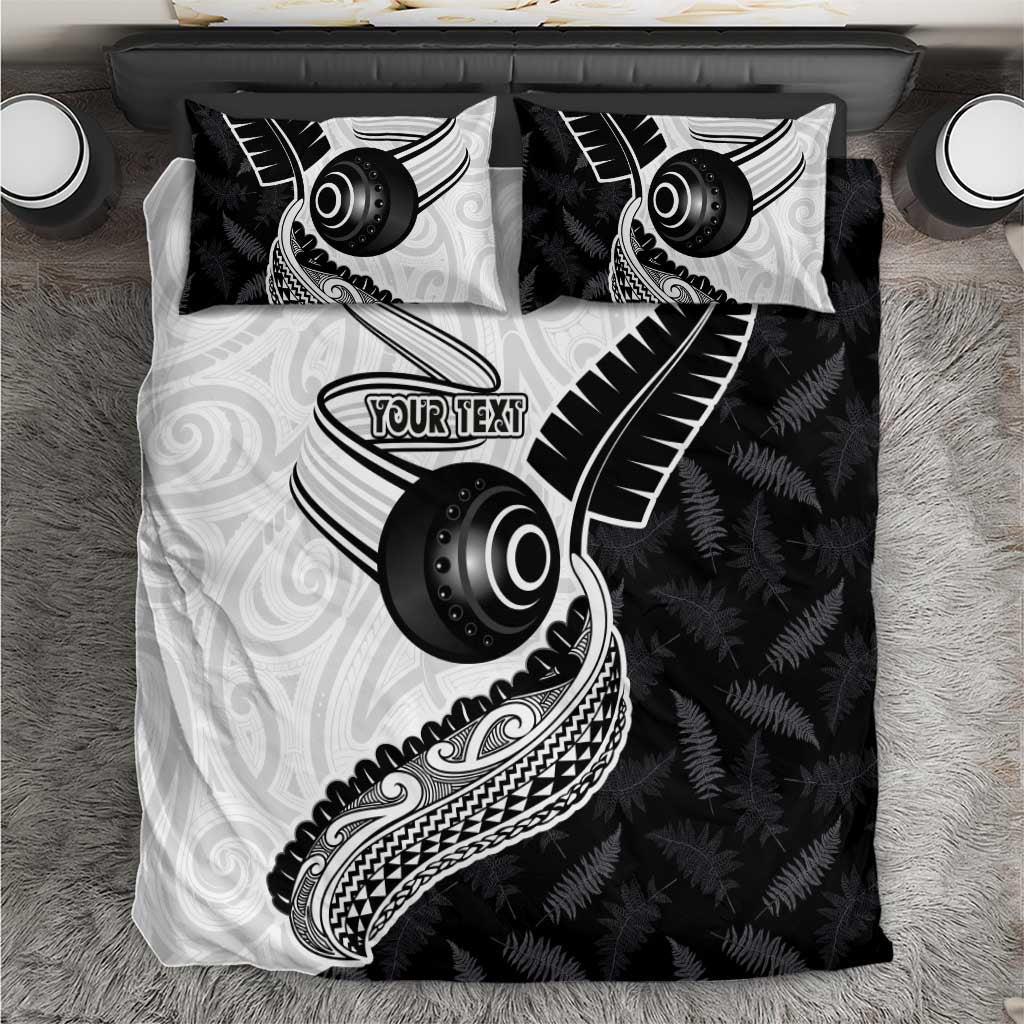 Personalised Aotearoa Lawn Bowls Bedding Set Maori and Silver Fern Half Style - Aussie Hoodie