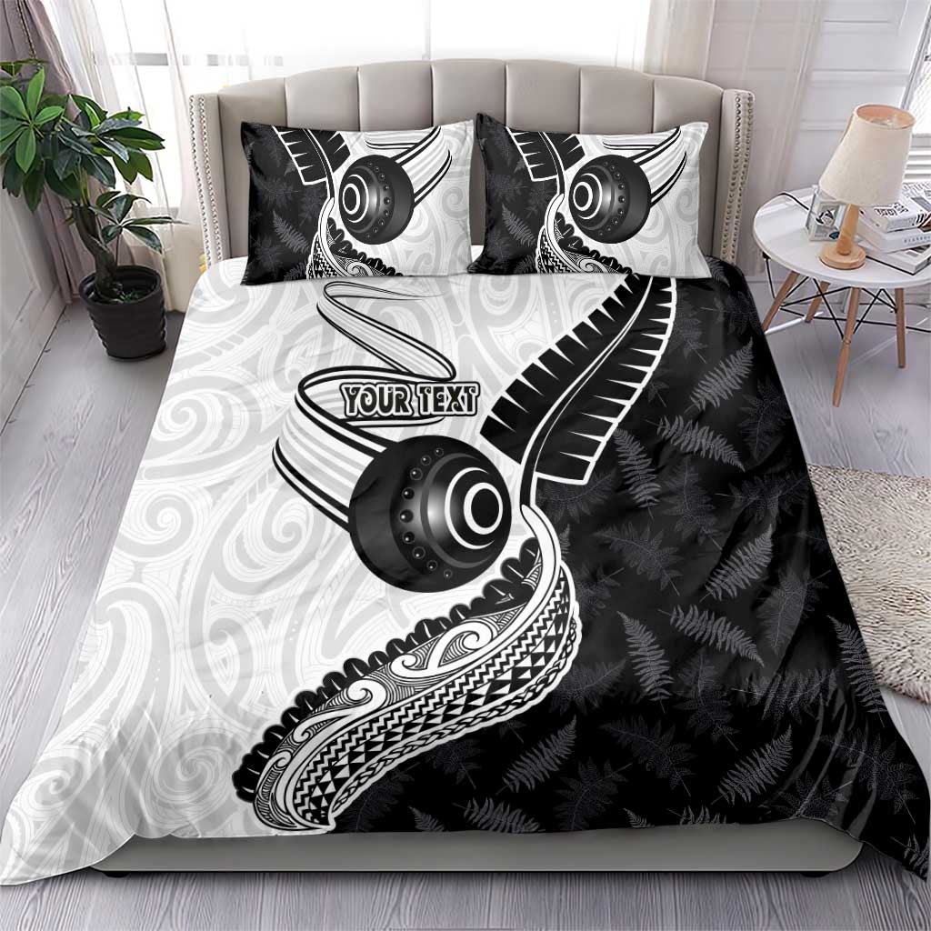 Personalised Aotearoa Lawn Bowls Bedding Set Maori and Silver Fern Half Style - Aussie Hoodie