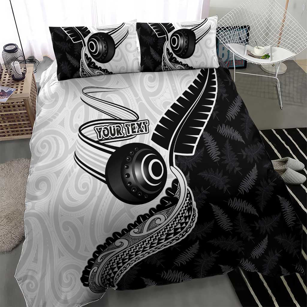 Personalised Aotearoa Lawn Bowls Bedding Set Maori and Silver Fern Half Style - Aussie Hoodie