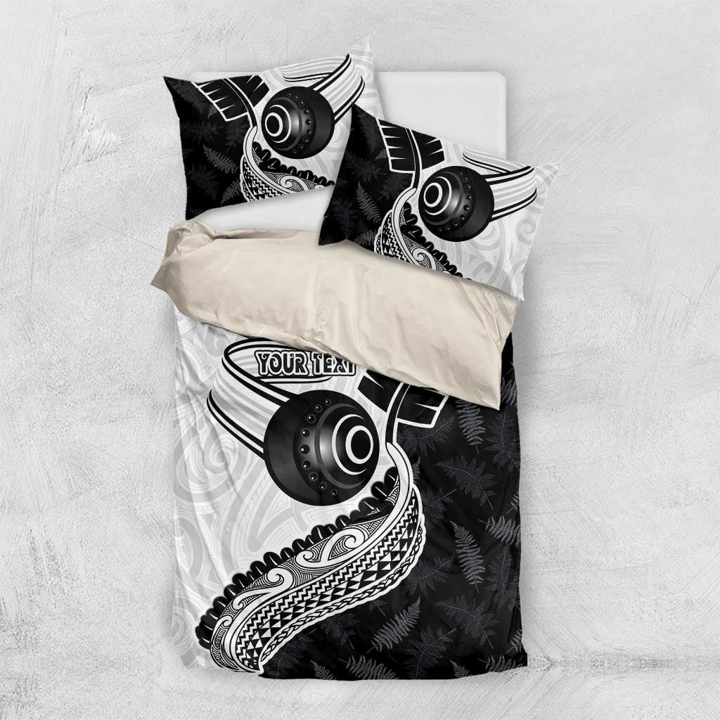 Personalised Aotearoa Lawn Bowls Bedding Set Maori and Silver Fern Half Style - Aussie Hoodie