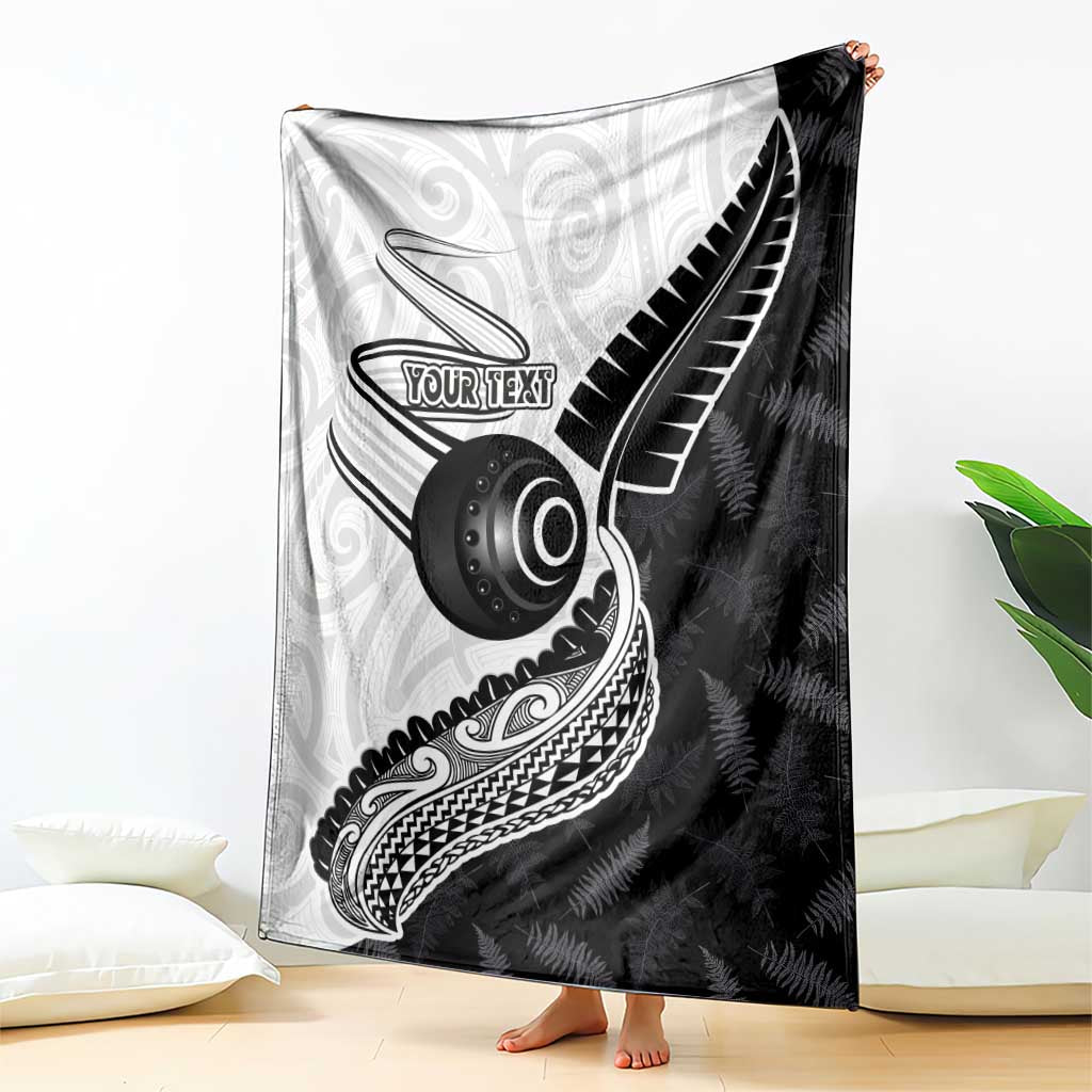 Personalised Aotearoa Lawn Bowls Blanket Maori and Silver Fern Half Style - Aussie Hoodie
