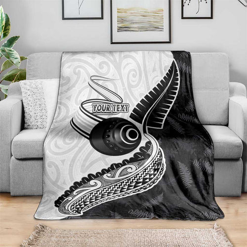 Personalised Aotearoa Lawn Bowls Blanket Maori and Silver Fern Half Style - Aussie Hoodie