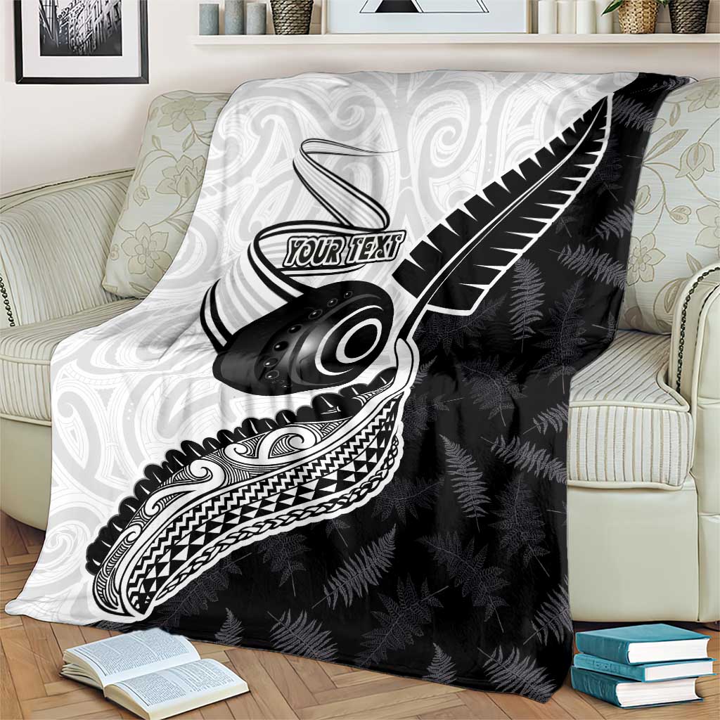 Personalised Aotearoa Lawn Bowls Blanket Maori and Silver Fern Half Style - Aussie Hoodie