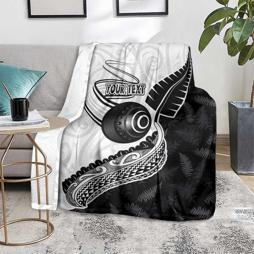 Personalised Aotearoa Lawn Bowls Blanket Maori and Silver Fern Half Style - Aussie Hoodie