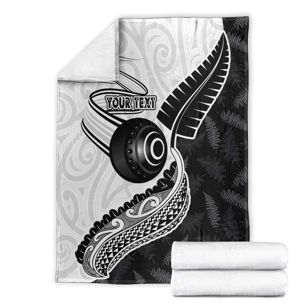 Personalised Aotearoa Lawn Bowls Blanket Maori and Silver Fern Half Style - Aussie Hoodie