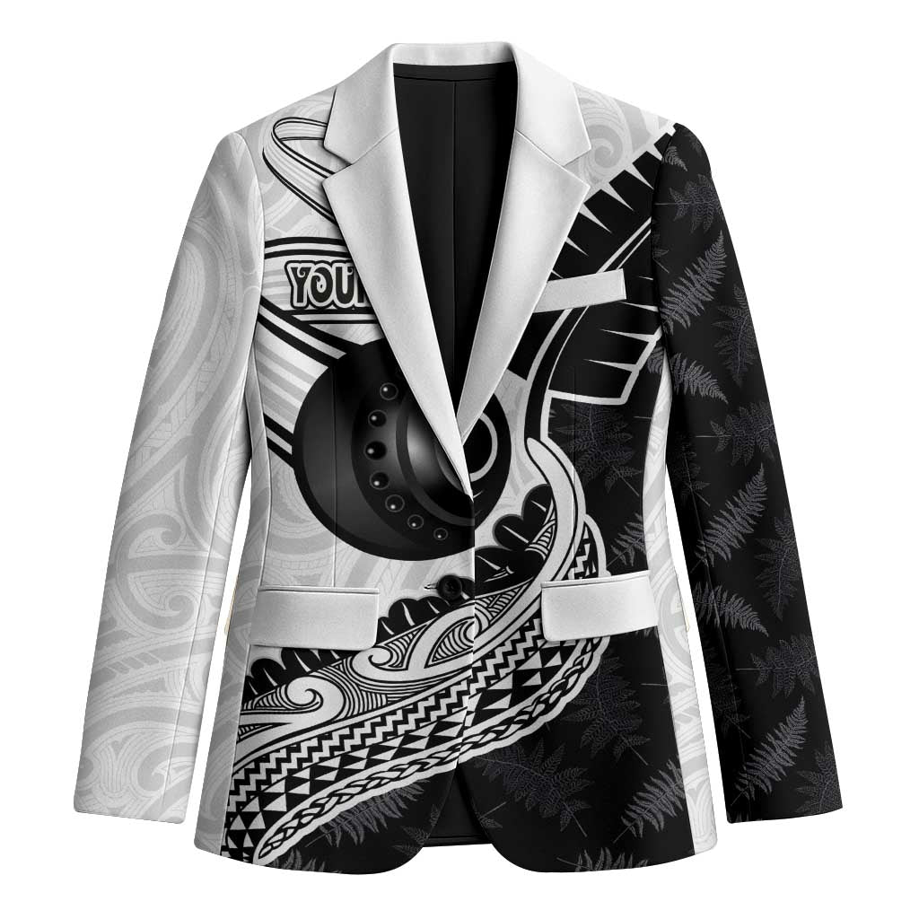 Personalised Aotearoa Lawn Bowls Blazer Maori and Silver Fern Half Style - Aussie Hoodie