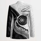 Personalised Aotearoa Lawn Bowls Blazer Maori and Silver Fern Half Style - Aussie Hoodie