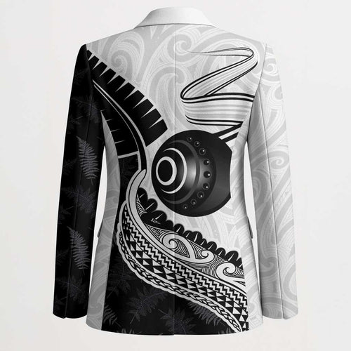 Personalised Aotearoa Lawn Bowls Blazer Maori and Silver Fern Half Style - Aussie Hoodie