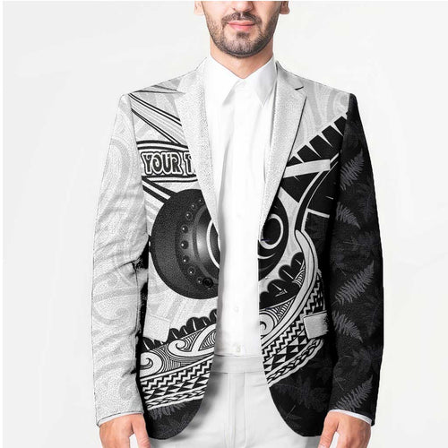 Personalised Aotearoa Lawn Bowls Blazer Maori and Silver Fern Half Style - Aussie Hoodie