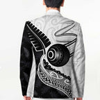 Personalised Aotearoa Lawn Bowls Blazer Maori and Silver Fern Half Style - Aussie Hoodie