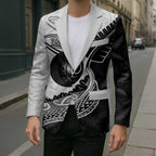 Personalised Aotearoa Lawn Bowls Blazer Maori and Silver Fern Half Style - Aussie Hoodie