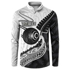 Personalised Aotearoa Lawn Bowls Button Sweatshirt Maori and Silver Fern Half Style - Aussie Hoodie