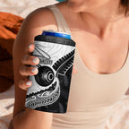 Personalised Aotearoa Lawn Bowls 4 in 1 Can Cooler Tumbler Maori and Silver Fern Half Style - Aussie Hoodie