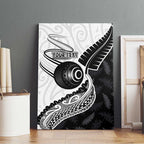 Personalised Aotearoa Lawn Bowls Canvas Wall Art Maori and Silver Fern Half Style - Aussie Hoodie
