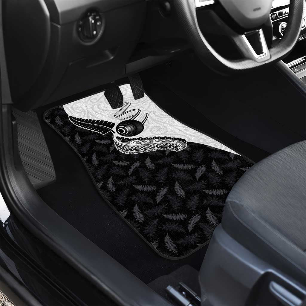 Aotearoa Lawn Bowls Car Mats Maori and Silver Fern Half Style - Aussie Hoodie