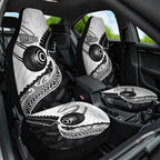 Personalised Aotearoa Lawn Bowls Car Seat Cover Maori and Silver Fern Half Style - Aussie Hoodie