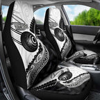 Personalised Aotearoa Lawn Bowls Car Seat Cover Maori and Silver Fern Half Style - Aussie Hoodie
