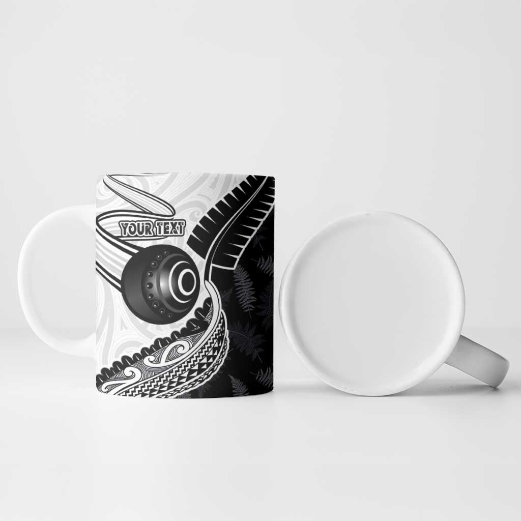Personalised Aotearoa Lawn Bowls Ceramic Mug Maori and Silver Fern Half Style - Aussie Hoodie