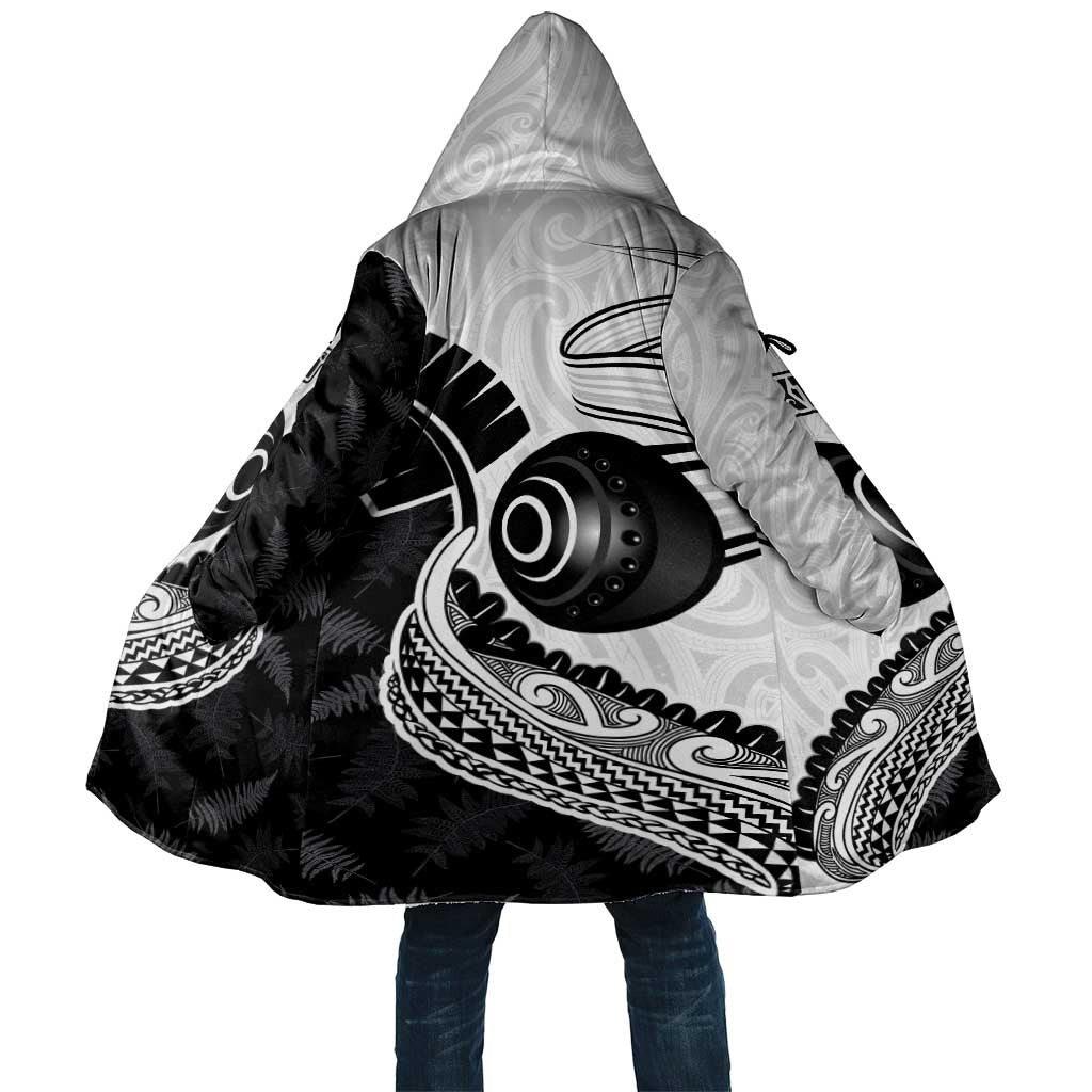 Personalised Aotearoa Lawn Bowls Cloak Maori and Silver Fern Half Style - Aussie Hoodie