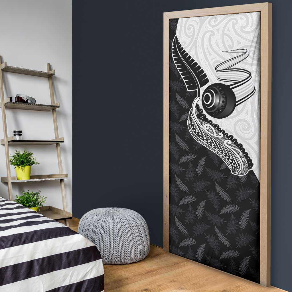 Aotearoa Lawn Bowls Door Cover Maori and Silver Fern Half Style - Aussie Hoodie