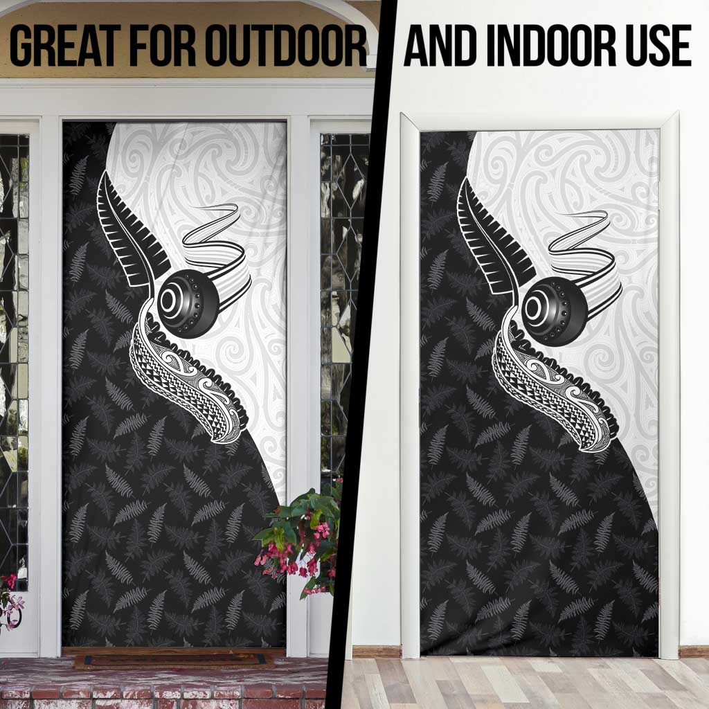 Aotearoa Lawn Bowls Door Cover Maori and Silver Fern Half Style - Aussie Hoodie