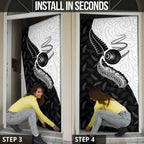 Aotearoa Lawn Bowls Door Cover Maori and Silver Fern Half Style - Aussie Hoodie