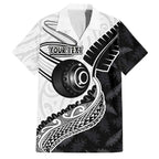 Personalised Aotearoa Lawn Bowls Family Matching Long Sleeve Bodycon Dress and Hawaiian Shirt Maori and Silver Fern Half Style - Aussie Hoodie
